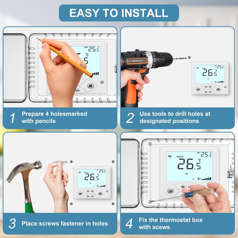 Thermostat Lock Box Cover with Key, Thicken Heavy Duty Universal