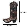 Rustic Western Running Horses Horseshoes And Cross Cowboy Boot Vase