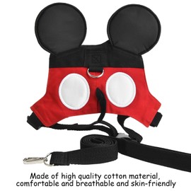 Yimidear Toddler Leash & Harness, Child Anti Lost Leash Baby Cute Safety Harness Belt Strap Hold Kids Close While Walking For Boys and Girls(Red)