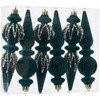 Dark Green Christmas Ornaments Set,6 Pack Plastic Shatterproof Christmas Ball
