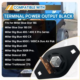 241433 Terminal Power Output Black Compatible with Miller Blue Star 185, Blue Star 185 DX, Big Blue 400 and 400 X Pro Series, Bobcat 250,Trailblazer 275,Trailblazer 325