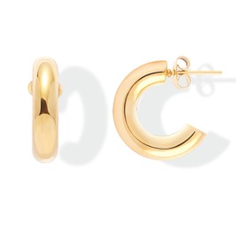 14K Gold Earrings for Women, Chunky Hoop Earrings Trendy, Cartilage Earring Perfect for Gifts.