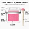 Blendable Powder Blush for Cheeks with Brush, Berry Muse