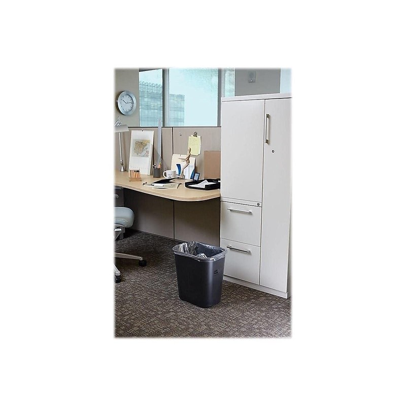 Rubbermaid Commercial Products Resin Wastebasket/Trash Can, 7-Gallon/28-Quart, Black, Plastic, for