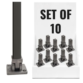 Decorex Hardware Aluminum Swivel Connectors - DIY-Friendly Metal Balusters Staircase Stair Spindles Bases - Set of 10, for 1/2" Square Balusters - DHSBC