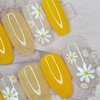 Yellow Flower Handmade Nail Tips - Square S / 옐로우