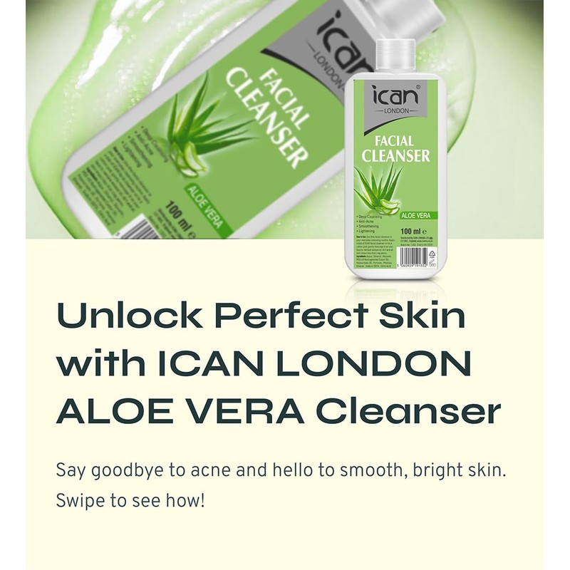 ican London Aloe Vera Deep cleansing Facial Cleanser 2 x