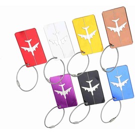 Etiqueta de Equipaje de Viaje, 7 Piezas Etiquetas Equipaje Viaje Etiquetas Maletas Aluminio Identificador de Equipaje de Viaje de Aleación, Accesorios para Portatarjetas de Visita