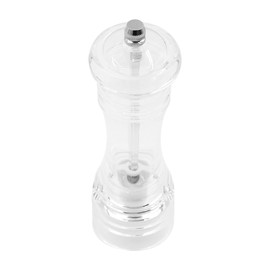 2pcs ZONADAH Transparent Pepper Mill 6 Inch Manual Salt Pepper Mill Kitchen Pepper Salt Shaker with Adjustable Setting Salt and Pepper Grinder Bottle