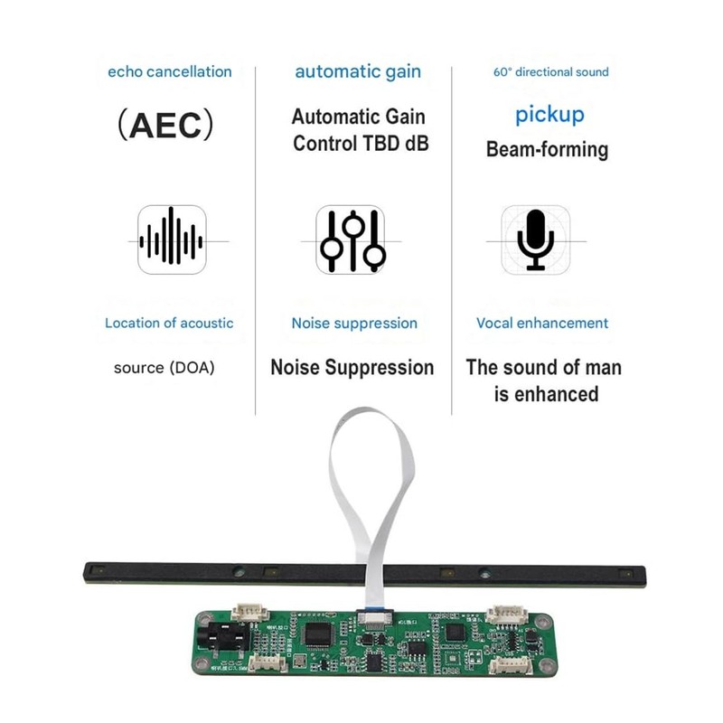 DHYAWUER 4-Array Directional Microphone Array USB Linear 60-Degree Sound Pickup
