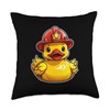 Fireman Rubber Duck, Fire Fighter Rubber Duckie Throw Pillow