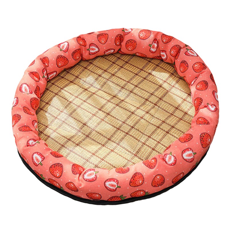 Round Pet Cooling Bed Cartoon Printing Pet Sleeping Bed Summer