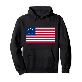 Betsy Ross American US Flag 1777 USA Revolutionary Slavery Pullover Hoodie