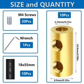 smseace 10Pcs 6 Gauge Wire Connectors with 10Pcs Heat Shrink Tubes,20Pcs Screws and Wrench 6 awg Splicing Quick Wiring Terminal 80 Amp Circuit Connecto