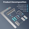 AatrixQuayn Shower Glass Support Bar, Both Sides Available, Frameless Bathroom