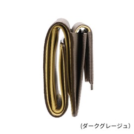 Jewelnarrows No.15141 Women's Trifold Wallet, Genuine Leather, Mini Wallet, Compact, light greage