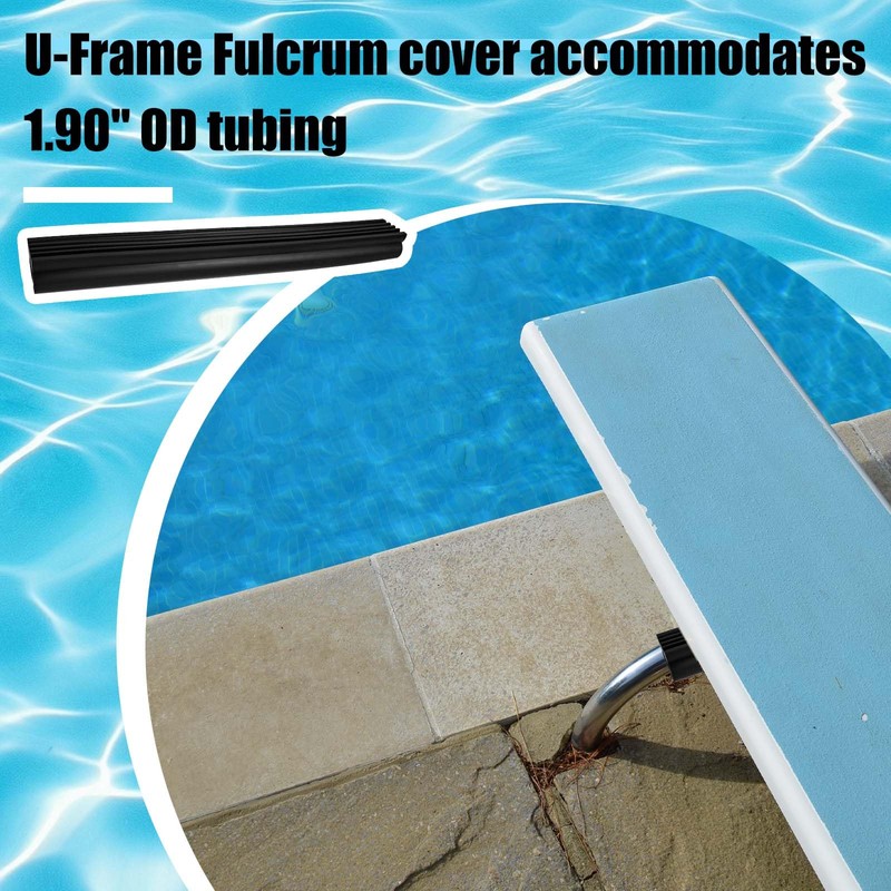 FC-100A Pool Diving Board U-Frame Fulcrum Cover Black Rubber Diving