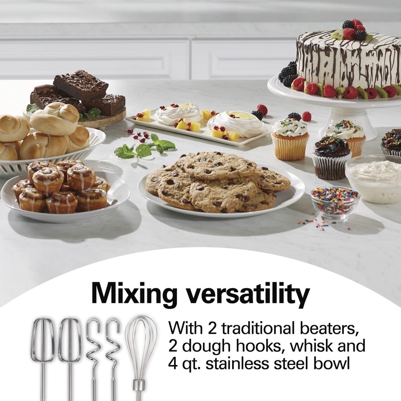 Hamilton Beach Classic Stand and Hand Mixer, 4 Quarts, 6