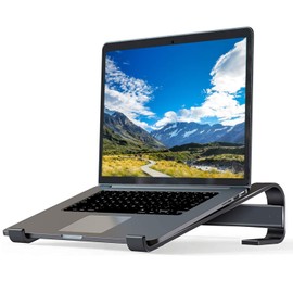 VIEVAN Laptop Stand, Laptop Stand, Ergonomic Aluminium Computer Stand, PC Holder, Lightly Ventilated for MacBook Pro/Air, Dell, HP, MateBook All 10-17 Inch Notebooks, Black