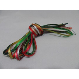 Christmas Colours ONLY 10 x 1 metre x 3mm Satin Ribbon Assorted Bundle Double Sided 10 metres Thin 3 mm