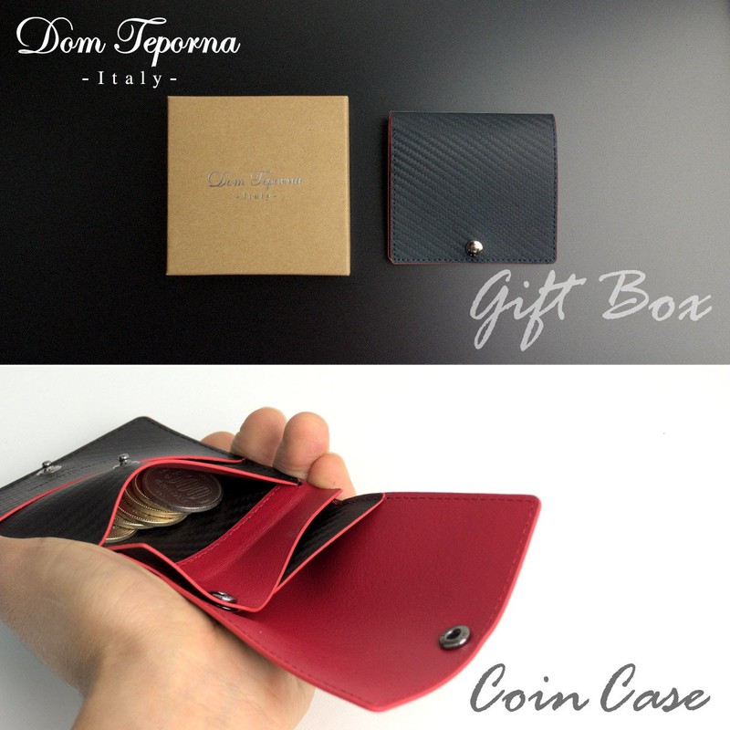 Dom Teporna Italy Thin Bifold Wallet, Cowhide, Italian Carbon Leather,