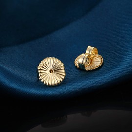 JiaYang 18k White Gold Plated Earring Backs Replacement - 925 Sterling Silver Locking Lifters & Butterfly Styles - Large Sizes