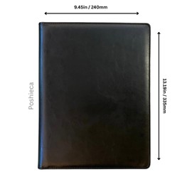 Professional Leather Portfolio Binder for Business use, Document Organizer with Smart Storage, Calculator, Writing pad, – padfolio All in one, Office Supplies for Men and Women (Black)