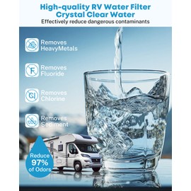 Kohree RV Inline Water Filter, NSF Certified, Camper Water Filter Reduces Chlorine, Bad Taste, Odor, RV Accessories Water Hose Filter for RV Campers, Marine, Gardening, Boats, Trailer, 4 Pack