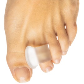 ZenToes Firm Gel Toe Separators for Overlapping Toes, Bunions, Big Toe Alignment, Corrector and Spacer, Strong Support - 4 Pack (Firm Frosted Clear)