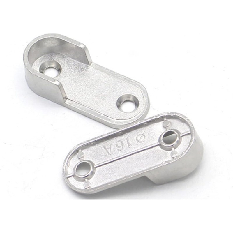 MACHSWON 16mm Oval Closet Rod End Supports,Wardrobe Rod Flange Bracket