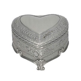 Alvinlite Travel Jewellery Organiser Box, Embossed Heart Jewellery Case for Women and Girls, Mini Vintage Jewellery Storage Box for Stud Earrings, Rings, Necklaces, Bracelets