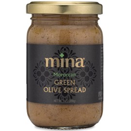 Mina Green Olive Spread, Gourmet Olive Tapenade, 7 oz (200g) - Premium Olive Spread made with Moroccan Green Olives, Perfect for Appetizers, Pasta, Dips, and More