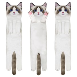 DaisyJoy Cat Funny Hand Towels for Bathroom Kitchen - Cute Decorative Cat Decor Hanging Face Towels- Unique Mothers Day Valentines Day Housewarming Birthday Gift for Women Mom Cat Lovers