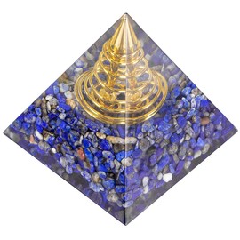 mookaitedecor Lapislazuli Heilkristall Quarz Pyramide, Positive Energiepyramide für EMF Schutz Meditation/Yoga/Heilung Chakra/Wohnkultur 53mm
