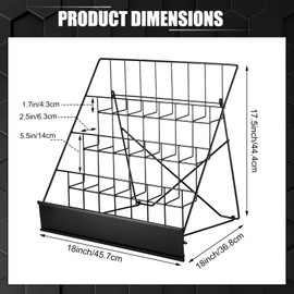 Sintuff 4 Tiered 18 Book Signing Rack Wire Cd Display Open Top Book Rack Tabletop Magazine Display Comic Book Stand for Library Classroom Bathroom Literature Brochure Picture Photo Plate (Black)