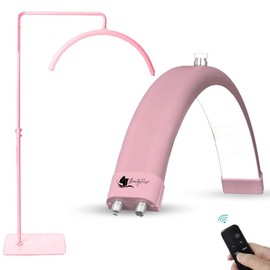 BeautyPros Lash Light - LED Half Moon - Esthetician Light for Lash Studios, Artists, Salons - Easy Setup, Adjustable Brightness Warm to Cool (Pink 28 Inch)