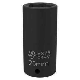 Performance Tool M876 1/2-Inch Drive 6pt Impact Socket, 26mm