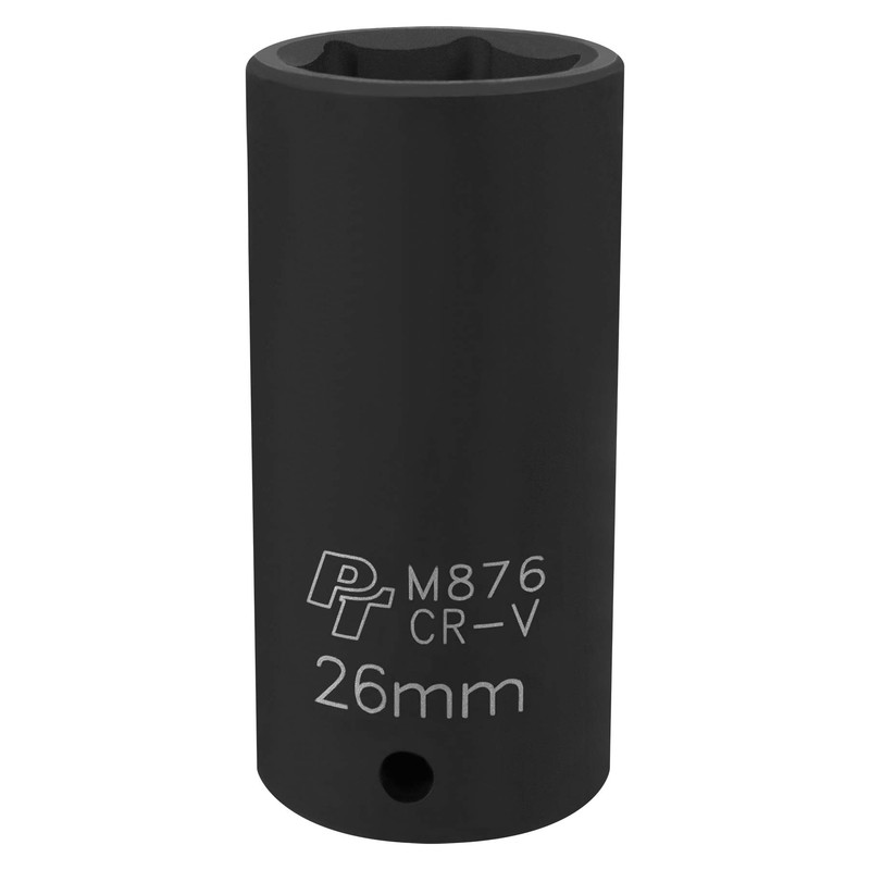 Performance Tool M876 1/2-Inch Drive 6pt Impact Socket, 26mm