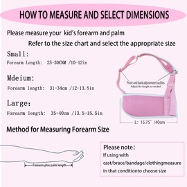 Adjustable Children's Arm Sling - Breathable Mesh Shoulder Stabilizer for Wrist/Elbow/Shoulder Injuries. This elbow support sling provides support for the wrist, elbow, and shoulder and is suitable for both the left and right arms (Pink, Large)