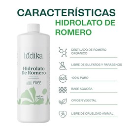 Hidrolato de Romero 500 ml | Tónico Facial Purificante y Astringente | Equilibra Sebo y Poros | Bruma Capilar Anticaspa | pH 5.0-6.0