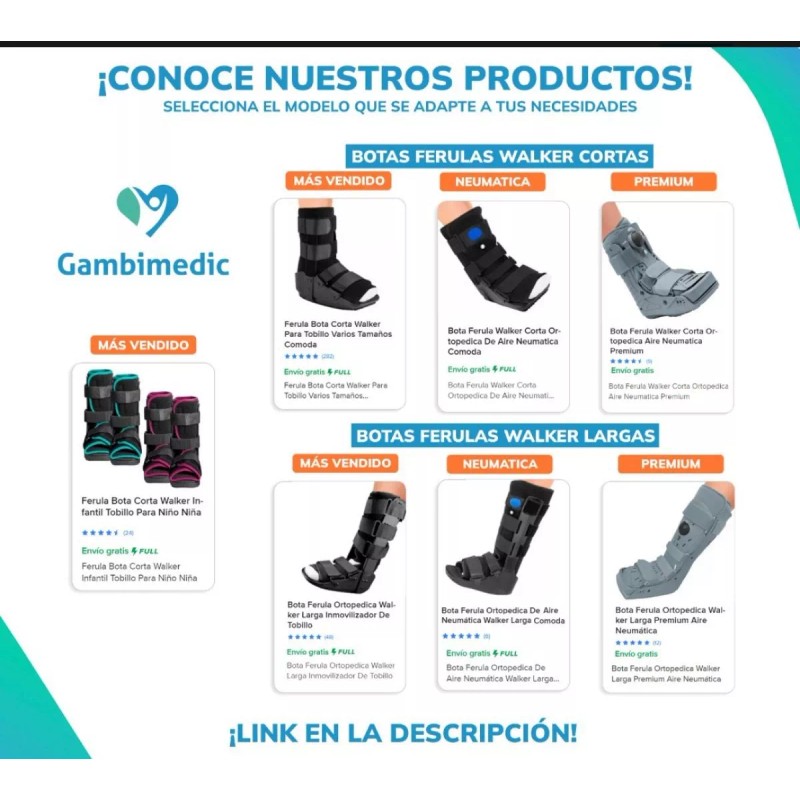 Gambimedic Zapato Ferula Para Yeso Bota Comoda Fractura Post Operatorio