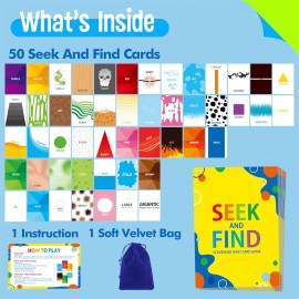 SpriteGru Outdoor Nature Scavenger Hunt Card Game, 50 Seek and Find Cards for Kids and...