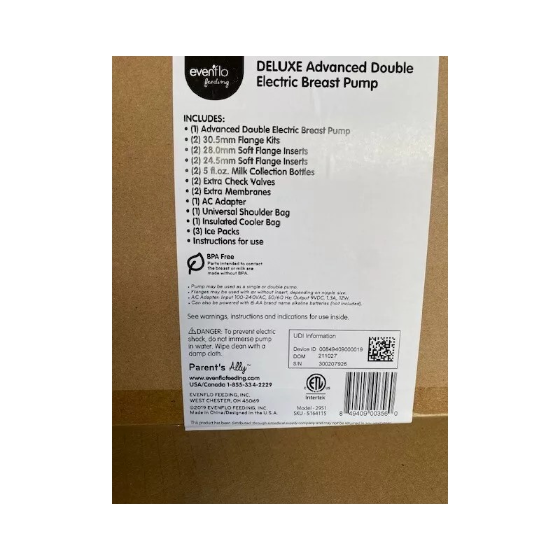Evenflo Deluxe Advanced Double Electric Breast Pump (NEW)