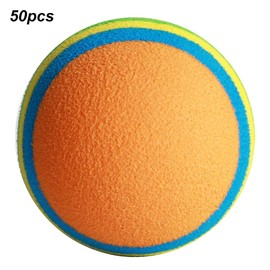Bnineteenteam Pelotas de práctica de de Espuma EVA de 50 Piezas, Pelota de de Rayas de práctica, Pelotas de práctica de Columpio Coloridas para Entrenamiento(Naranja Azul