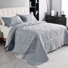 Cmfshape Oversize King Bedspread 120"x120",3 Piece California King Quilt,Lightweight Silver