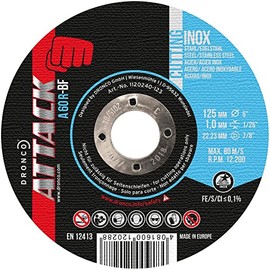 Dronco, A60RATTACK-125 Cutting disc for steel and stainless steel, 125 x 1 x 22.23 mm