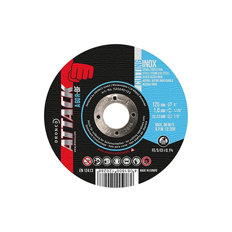 Dronco, A60RATTACK-125 Cutting disc for steel and stainless steel, 125