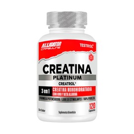 Testrol  Creatina Platinum  HMB y Beta Alanina  Suplemento para Apoyo a Potencia, Resistencia y Rendimiento Fsico  120 Cpsulas                        
