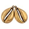 TheBeadChest Brass Cowrie Shell Pendant (7x66mm)