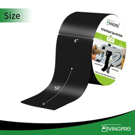 RV Roof Tape Black with Roller, 4 Inch x 50 Feet RV Tape for Roof Repair, Waterproof & UV-Resistant RV Roof Sealant Tape for Camper, Trailer, Boat Sealing